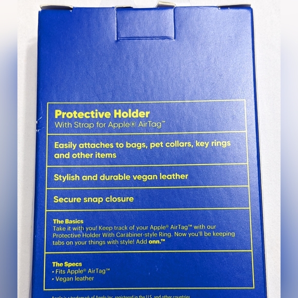 NEW Black Vegan Leather Apple Air Tag Protective Holder With Strap - Picture 3 of 4